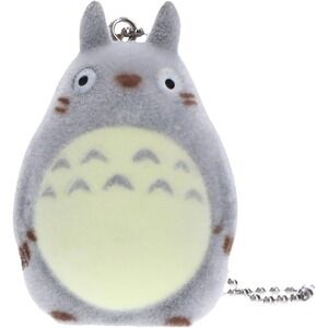 Studio Ghibli My Neighbor Totoro Mini Flocked Figure Keychain Sekiguchi TAG Gray